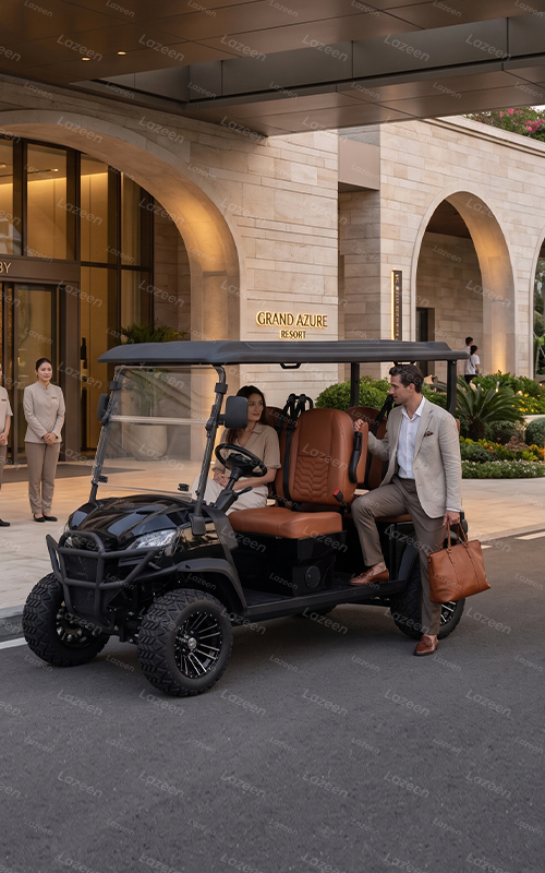Premium electric vehicle for VIP arrivals at a luxury hotel